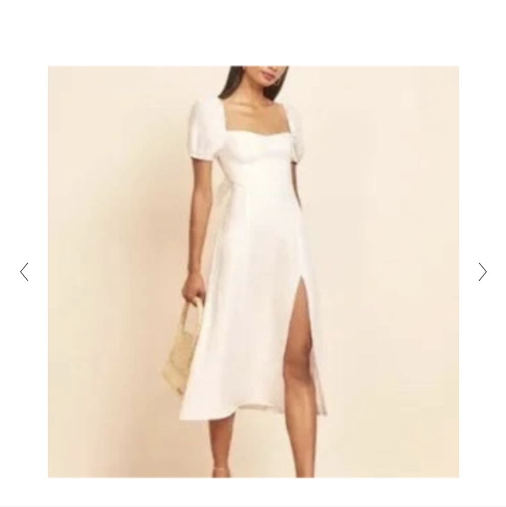 White Linen Reformation dress